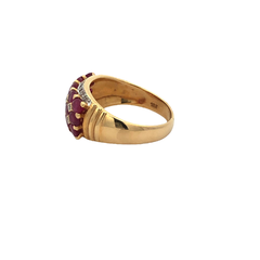 18 Kt Gold Ring with Rubies and Diamonds - buy online