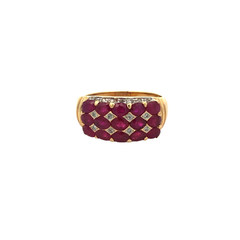 Anillo de Oro 18 Kt Rubíes y Brillantes