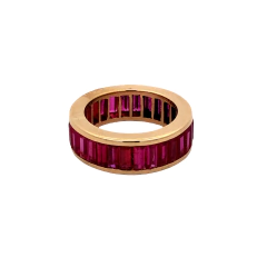 Anillo Sin Fin Oro 18 Kt Y Rubíes Certificado - comprar online