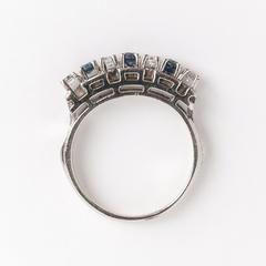 Important Platinum Ring 950 Natural And Brilliant Sapphires on internet