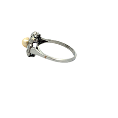 Anillo Roseta De Oro 18 Kt Brillantes Perla - comprar online