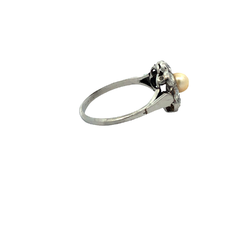 Anillo Roseta De Oro 18 Kt Brillantes Perla - Joyería Alvear