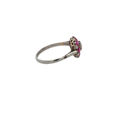 Anillo Roseta De Rubíes Y Brillantes - tienda online