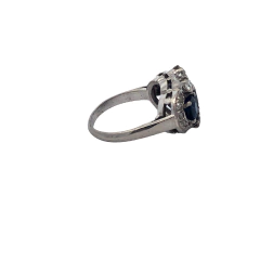 950 Platinum Brilliant Natural Sapphires Ring - Joyería Alvear