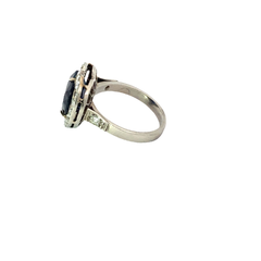 950 platinum ring natural sapphire heart and diamonds on internet