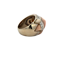 18 Kt Gold Ring Coral Angel Skin Diamonds - Joyería Alvear