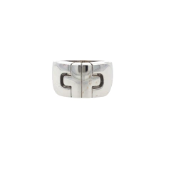Impressive 18 Kt White Gold Bvlgary Ring Parentesi Model