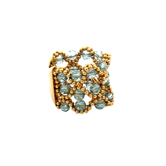 Large Italian 18 kt gold and Topaz ring - Joyería Alvear