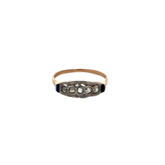 Hermoso Anillo Cintillo De Oro 18 Kt Platino 950 Y Diamantes