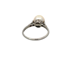 Anillo Platino 950 Perla Natural De Cultivo Y Brillantes - comprar online