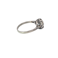 Anillo Solitario Compromiso Artdeco Platino Brillante - Joyería Alvear
