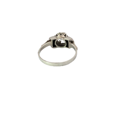 Art deco platinum 950 solitaire engagement ring and brilliant - Joyería Alvear