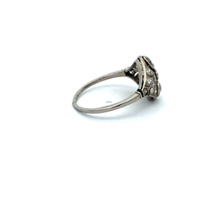 Imposing antique French ring in 950 platinum and diamonds - buy online