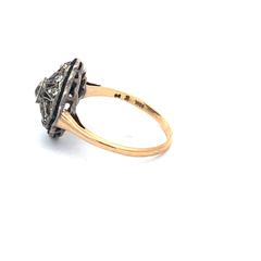 Anillo Art-decó Oro Platino - Zafiros Azules Y Blancos - Joyería Alvear