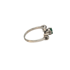Anillo Platino 950 Esmeralda Natural Colombianas Y Brillante en internet