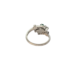 Anillo Platino 950 Esmeralda Natural Colombianas Y Brillante - comprar online