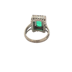 Valuable emerald and diamonds 950 platinum lady ring - buy online