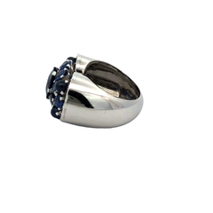 Importante Anillo Platino 950 Zafiros Ceylany Brillantes en internet