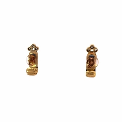 Aros De Oro 18 Kt Zafiro Cabullon Y Brillantes - comprar online