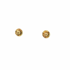 Rosette earrings in 18 kt gold and white sapphires - buy online