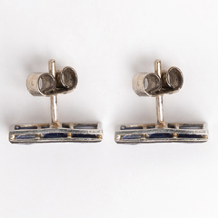 Art deco earrings platinum 950 natural and brilliant sapphires on internet