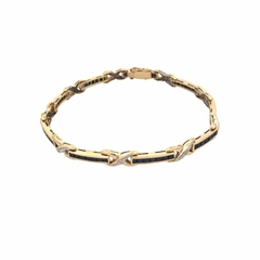 Brilliant 18 kt gold bracelet with natural sapphires