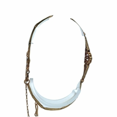 Pulsera brazalete oro 18 kt platino 950 y brillantes - comprar online