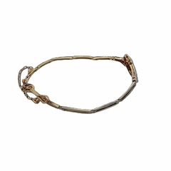 Pulsera brazalete oro 18 kt platino 950 y brillantes - Joyería Alvear