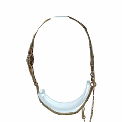 Imagen de Pulsera brazalete oro 18 kt platino 950 y brillantes