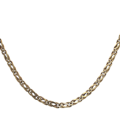 Classic 18 kt gold choker chain unisex figaro model