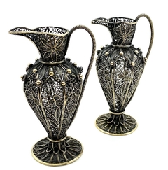 Silver showcase amphorae