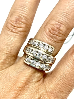 White sapphires silver ring - Joyería Alvear