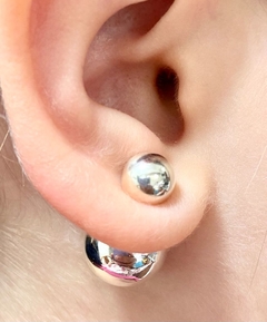 Aros bolita plata