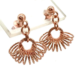 Pendant hoops made of 925 silver and 18 carat rose gold bath