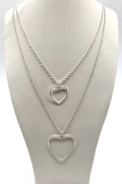 Gran Cadena Doble Corazón Plata 925 Alvear.ar