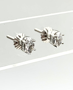 Delicados Aros Oro Blanco 18 Kt Y Zafiros Alvear.ar - comprar online