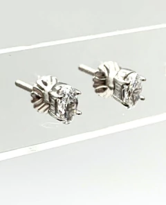 Delicados Aros Oro Blanco 18 Kt Y Zafiros Alvear.ar - comprar online