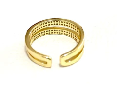 Double Half Endless Ring Silver 925 Gold 18 - Joyería Alvear