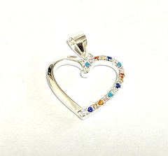 Image of EXCEPTIONAL SET OF EARRINGS AND HEART PENDANT IN SILVER 925 AND SEMI-PRECIOUS STONES