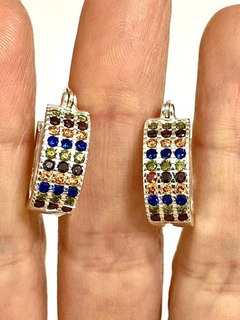 925 silver hoop earrings and semi-precious stones - buy online