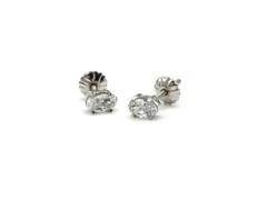 Delicados Aros Oro Blanco 18 Kt Y Zafiros Alvear.ar - tienda online