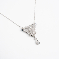 Imponente Gargantilla Pendant Art Decó Platino Brillantes - buy online