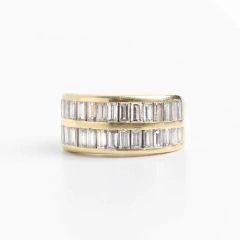 Endless medium double ring in 18 kt gold and diamonds