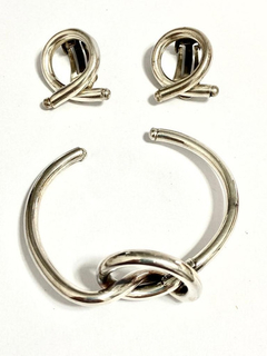 Exclusivo Conjunto Pulsera Y Aros Plata 925 Mexicana - Joyería Alvear