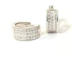 Divinos Aros Argolla Plata 925 Y Zafiros Blancos