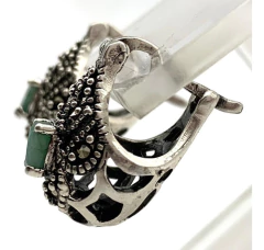 BEAUTIFUL 925 SILVER EARRINGS EMERALDS on internet
