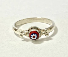 Delicate 925 silver ring and micro mosaic for lady - Joyería Alvear
