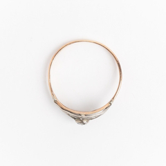 Anillo Antiguo Art Decó Francés Oro 18 Kt-platino 950 on internet