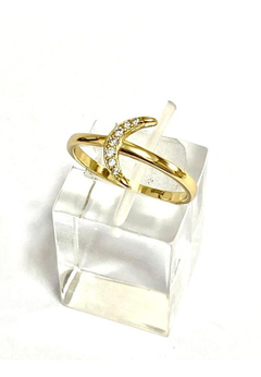Crescent ring sapphires silver 925 gold 18 carats - buy online
