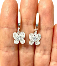 Imagen de Bellisimos Aros Colgantes Mariposa Plata 925 Zafiros